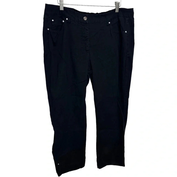 Cathy Daniels 16 black cropped cotton spandex blend pants - Picture 2 of 9